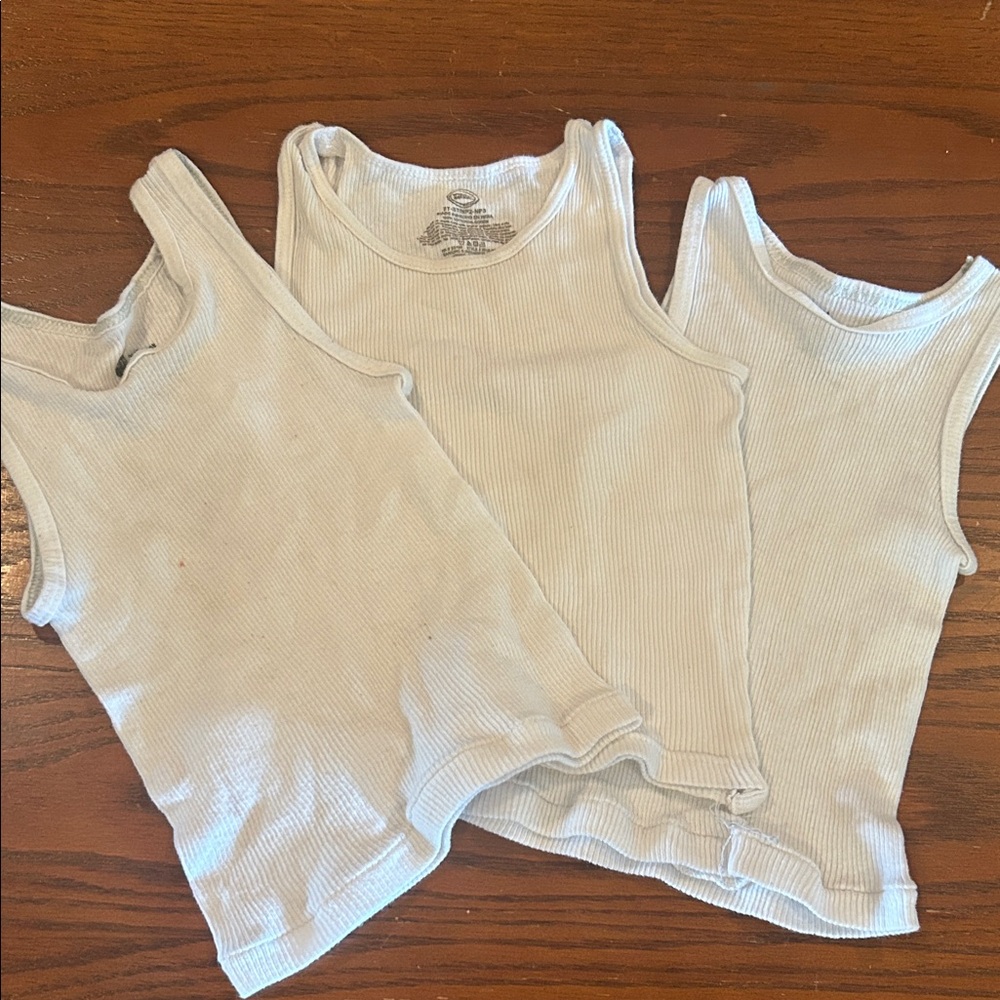 Hanes Kids White Tank Tops